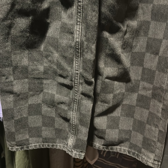 Mango jeans in charcoal black and dark grey checkered print. BNWT - Picture 11 of 11